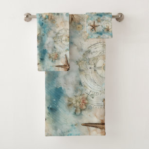 Vintage Sea Treasures Bath Towel Set