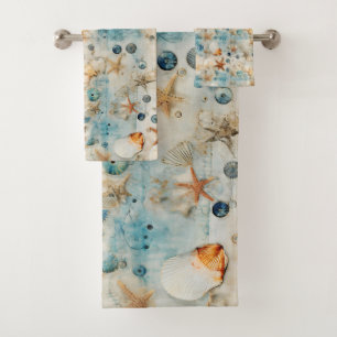 Vintage Sea Treasures Bath Towel Set