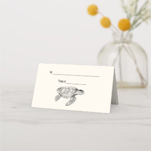 Vintage Sea Turtle Place Escort Card Ivory