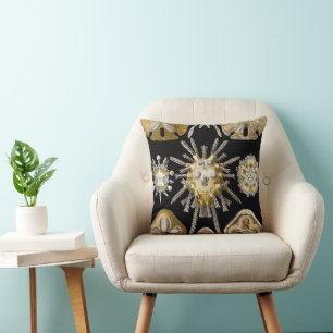 Vintage Sea Urchins Sand Dollars by Ernst Haeckel Throw Pillow