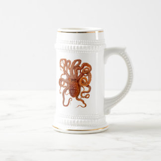 vintage sea wildlife - octopus - beer mug