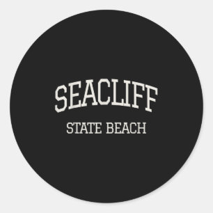 Vintage Seacliff State Beach Monterey Ca Californi Classic Round Sticker