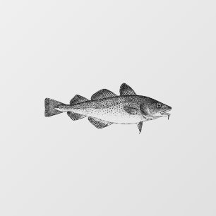 Vintage Seafood - Atlantic Cod Window Cling