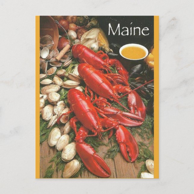 Vintage Seafood in Maine Postcard (Front)
