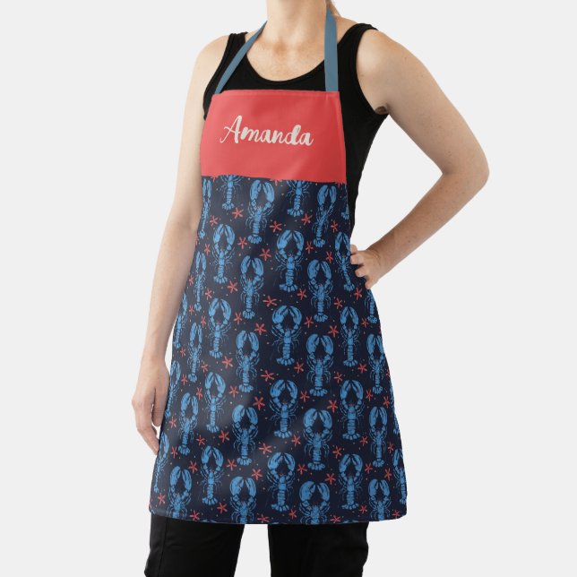 Vintage seafood Personalized Name Apron (Insitu)