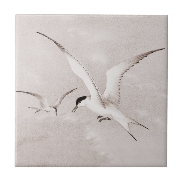 Vintage Seagulls Customized Retro Seagull Template Tile (Front)