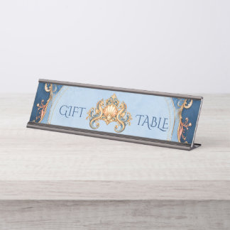 Vintage seahorse beach wedding gift table desk name plate