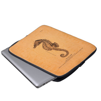 Vintage Seahorse Illustration Laptop Sleeve