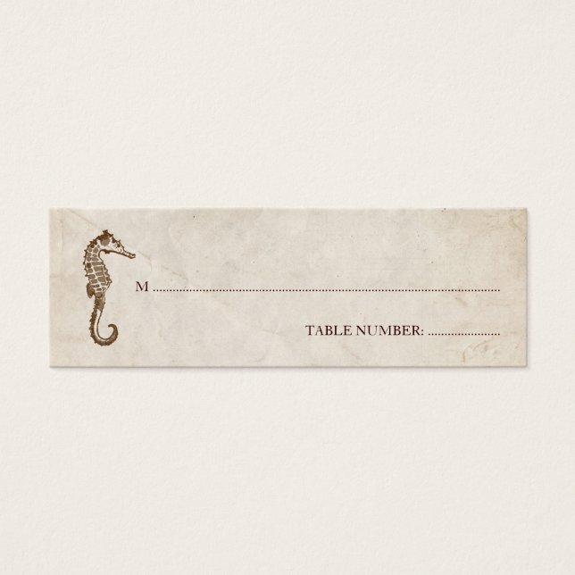 Vintage Seahorse Seating Card (Front)