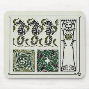 Vintage Seahorses by Maurice Verneuil Mouse Pad