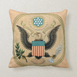 Vintage Seal of the United States of America Throw Pillow