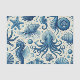 Vintage Sealife Animals Pattern Tissue Paper