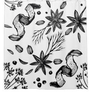 Vintage seamless background with hand drawn herbs