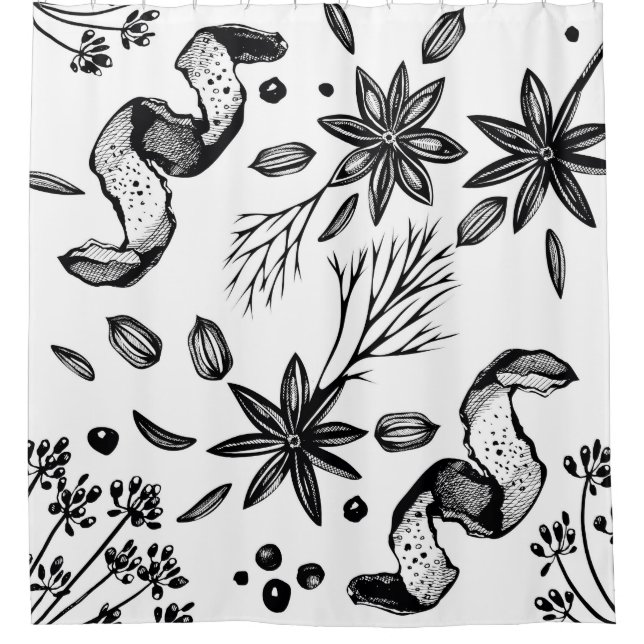 Vintage seamless background with hand drawn herbs  (Front)