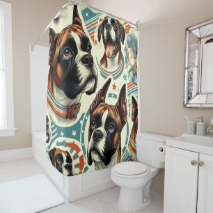 Vintage Seamless Boxer Dog Illustration