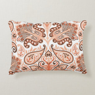Vintage seamless colorful pattern in paisley style accent pillow