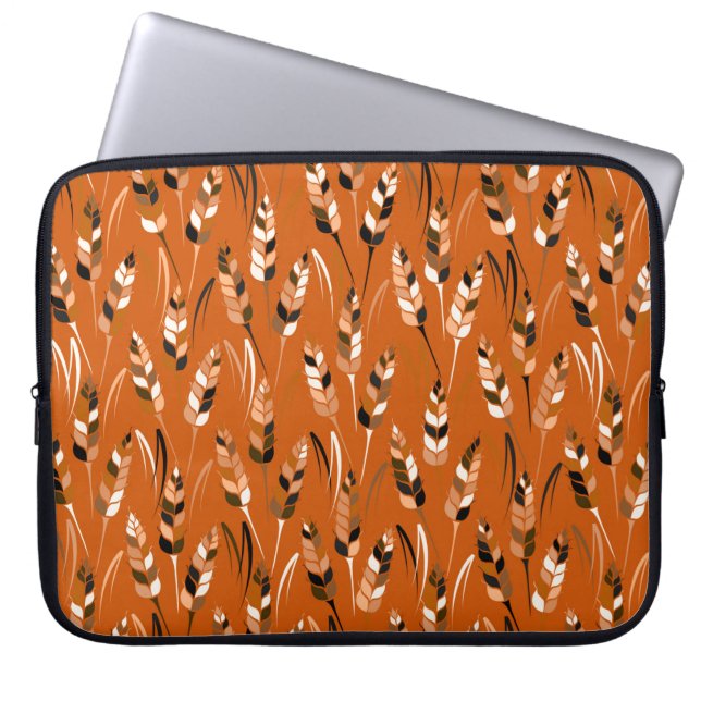 Vintage seamless colourful pattern with silhouette laptop sleeve (Front)