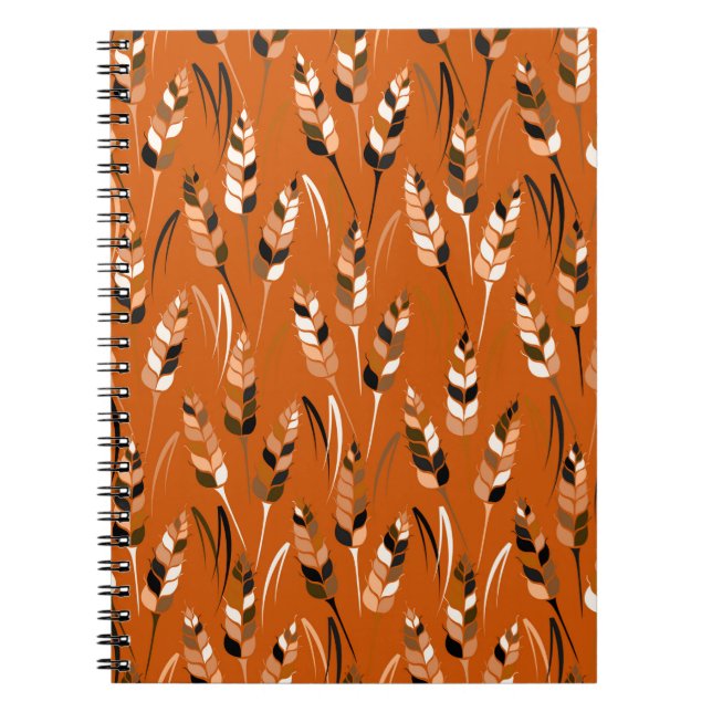 Vintage seamless colourful pattern with silhouette notebook (Front)