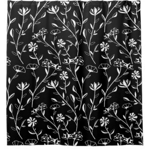 Vintage Seamless Contour Floral Pattern. Hand Draw