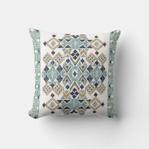vintage seamless decorative ethnic pattern. Americ Throw Pillow