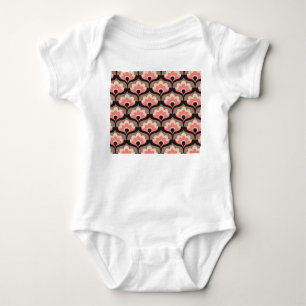 Vintage Seamless Floral Flower Pattern Baby Bodysuit