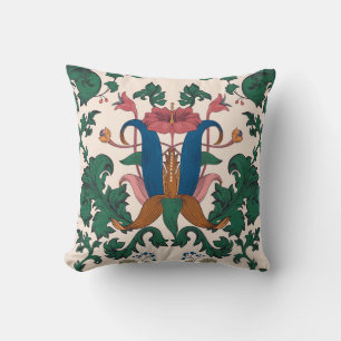 Vintage seamless floral pattern. Art nouveau flora Throw Pillow