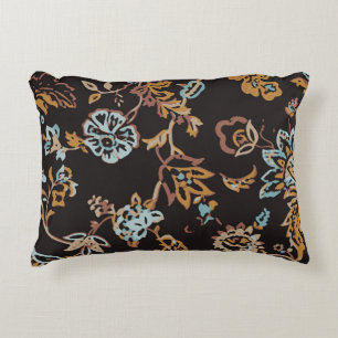 Vintage Seamless Floral Pattern. Hand Drawn Textur Accent Pillow