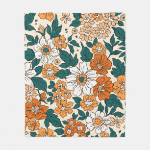 Vintage seamless floral pattern. Liberty style bac Fleece Blanket