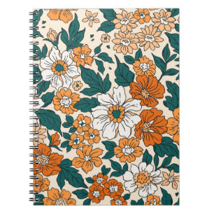 Vintage seamless floral pattern. Liberty style bac Notebook