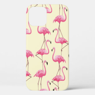 vintage seamless graphical realistic flamingo bird iPhone 12 case