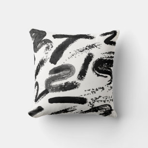 Vintage seamless hand painted watercolor dry brush throw pillow