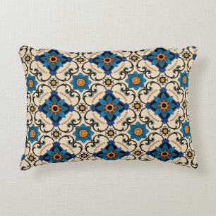 Vintage seamless pattern. Colourful ethnic ornamen Accent Pillow