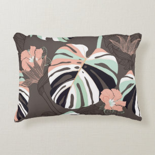 Vintage Seamless pattern. Contemporary tropical fl Accent Pillow