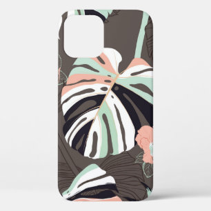 Vintage Seamless pattern. Contemporary tropical fl iPhone 12 Case