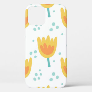 Vintage seamless pattern, cute flowers pattern70s iPhone 12 case