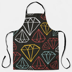 vintage seamless pattern, diamond design elements apron