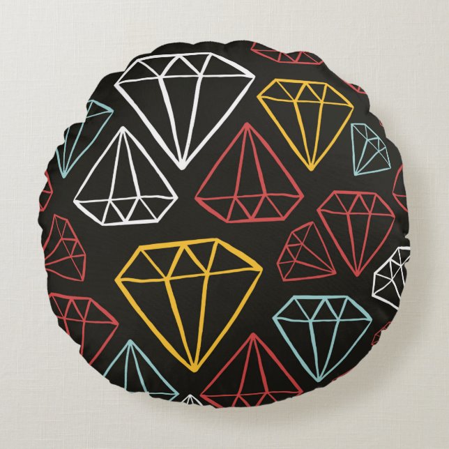 vintage seamless pattern, diamond design elements round pillow (Front)