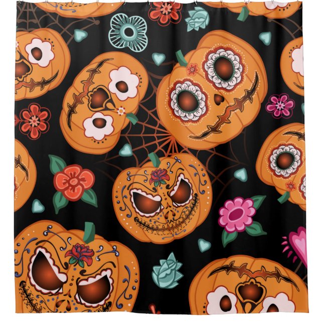 vintage seamless pattern for Halloween. Pumpkin, f (Front)