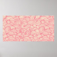 vintage seamless pattern. Hand drawn abstract wavy