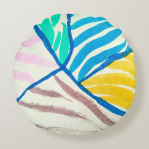 vintage Seamless Pattern in Ethnic Style. Creative Round Pillow