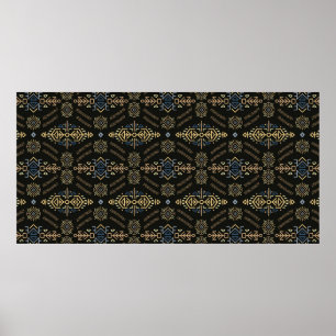 Vintage Seamless Pattern in Ethnic Style. Trendy h Poster