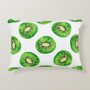 vintage Seamless pattern kiwi illustration hand dr Accent Pillow