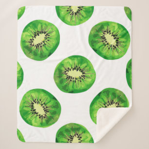 vintage Seamless pattern kiwi illustration hand dr Sherpa Blanket