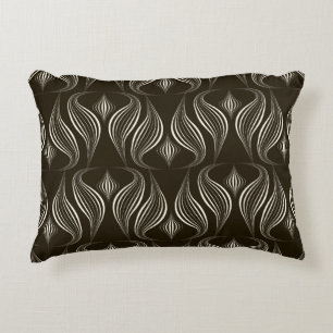 vintage seamless pattern monochrome ornament with accent pillow