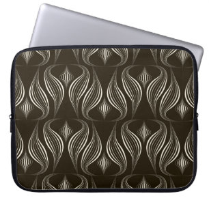 vintage seamless pattern monochrome ornament with laptop sleeve