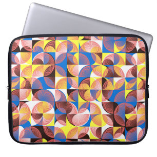 Vintage seamless pattern tiles with circles and st laptop sleeve