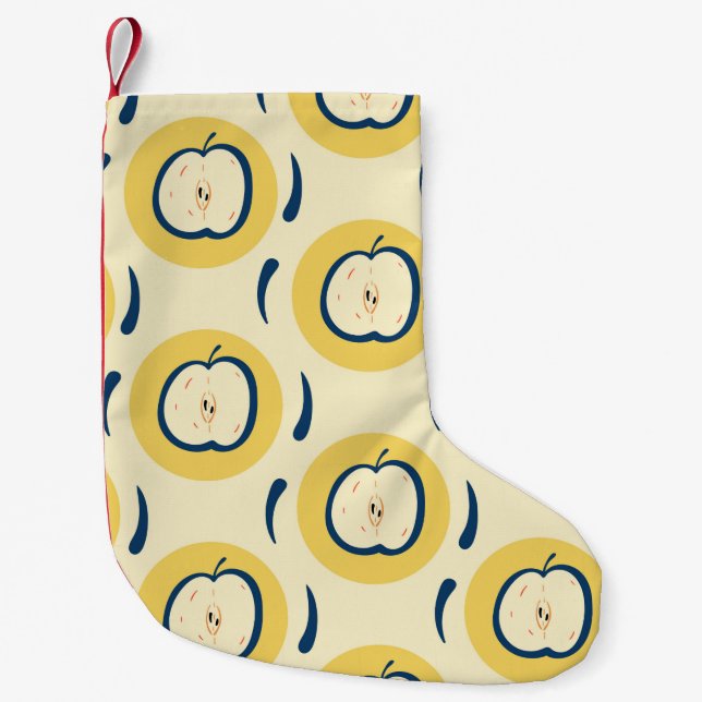 Vintage seamless pattern with apple.  small christmas stocking (Front)