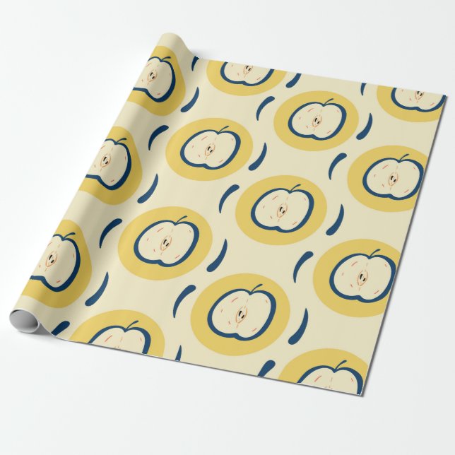 Vintage seamless pattern with apple.  wrapping paper (Unrolled)