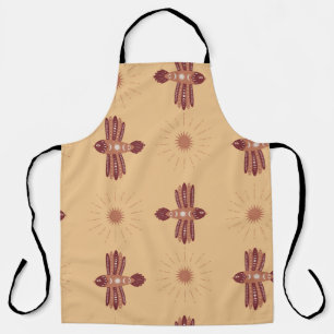 Vintage Seamless pattern with creative birds in Sc Apron