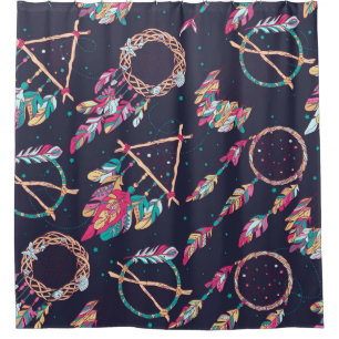 vintage Seamless Pattern with Different Dream Catc